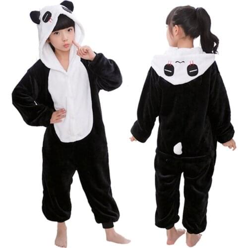 Kigurumi Pajamas Unicorn Costume Winter Flannel Warm Baby Animal Overalls Jumpsuit Onesie Panda Sleepwear Girls Cosplay Pyjama