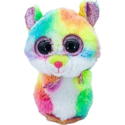 New Ty Beanie 6" 15 cm Big Eyes Colorful Hamster Stuffed Plush Toys Appease Sleeping Animal Doll Festival Gift for Boys and Girl