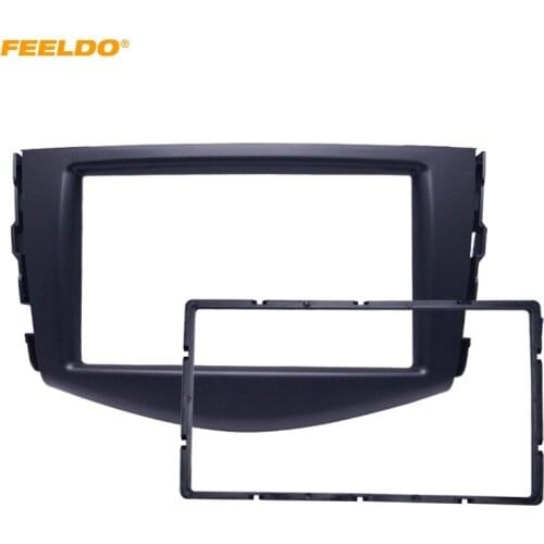 FEELDO Car Frame Panel For Toyota RAV4 2006-2012 Adapter CD Trim Panel Stereo Interface Dash Radio Fascia In Dash Mount Kit 2Din