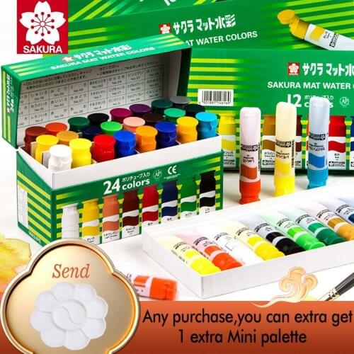 SAKURA 12/15/18/24 Colors Transparent Watercolor Paint Set Bright Strong Coverage Outstanding Effect Office School Stationery