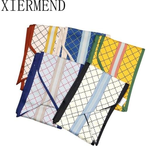 150cm*13cm longer scarves female spring autumn hairband dotted line grid wide strip scarf tied women skinny scarf