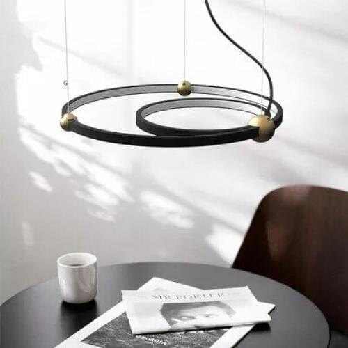 Modern Creative Dining Room Lights Hanging aluminum PVC chandelier illumination light fixture 40W LED chip Iron lighting