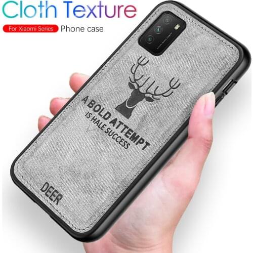 3d deer pattern classic fabric cloth case for pocophone poko little poco m3 pro 5g m3pro case soft silicone bumper back covers