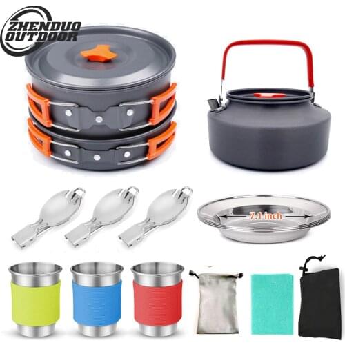 Camp Self-driving Travel Set pot Stainless Steel Field Cookware and Tableware Kits Camping Equipment
