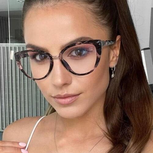 Fashion Cat Eye Glasses Frame Women Vintage Anti-blue Light Designer Spectacles Transparent Cats Eye Glasses Female Eyewear