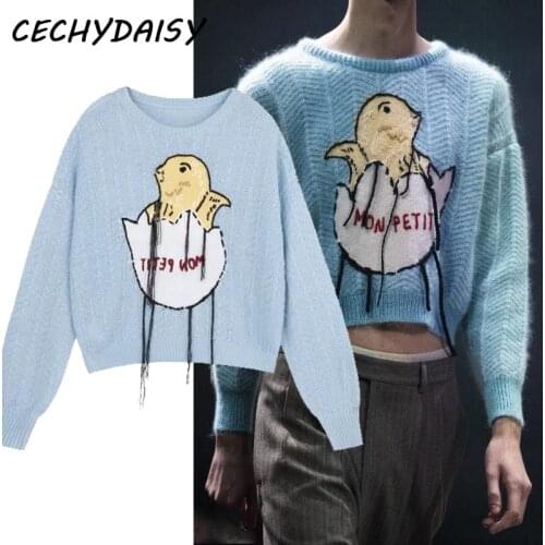 Knitted Sweater pullovers women winter autumn 2020 long sleeve o neck Animal penguin casual Harajuku tops roupas feminina femme