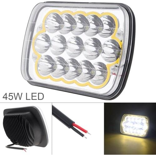1pcs Universal 5x7 Inch LED Offroad Work Light 45W 8000LM 6000K Waterproof Work Lamp for Car Suv Boat Jeep 4Wd Truck 12V-24V
