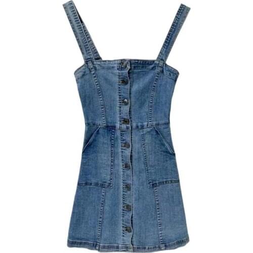 2021 Female sSummer Of Retro Cowboy Dress Shows Thin Girdle Skirt Sexy To Accept Purse Buttock Short Skirt Fashion