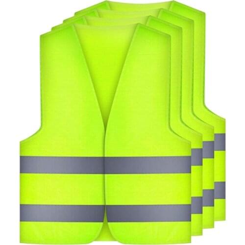 4 Pcs. Safety Vests Car Puncture Vest Safety Vest, Safety Warning Vest En 471 with 360 Degree Reflective Stripes and Buckle, Sta