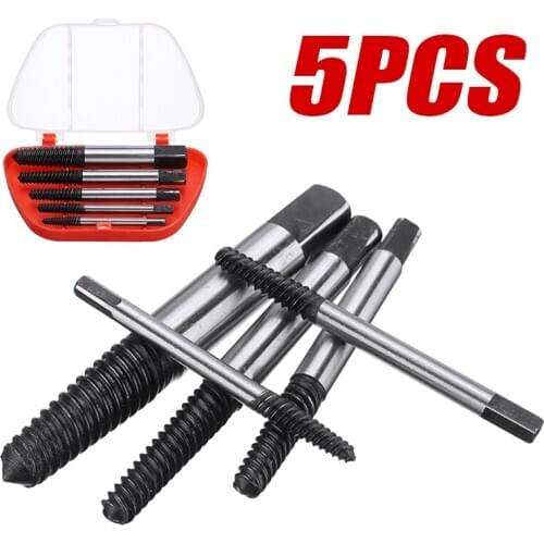 5pcs/Box Screw Extractor Drill Bit Guide Broken Damaged Bolt Remover Easy Out Metric Drill Bits Practical Hand Tool 3-18mm