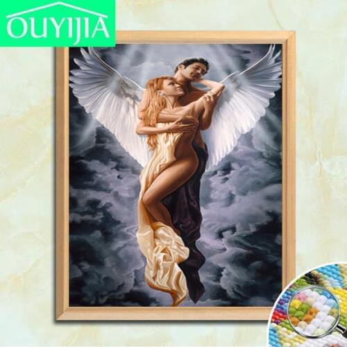 5D DIY Diamond Painting Full Square diamante mosaic angel Cross stitch kit Diamond embroidery Restaurant home decoration Gift