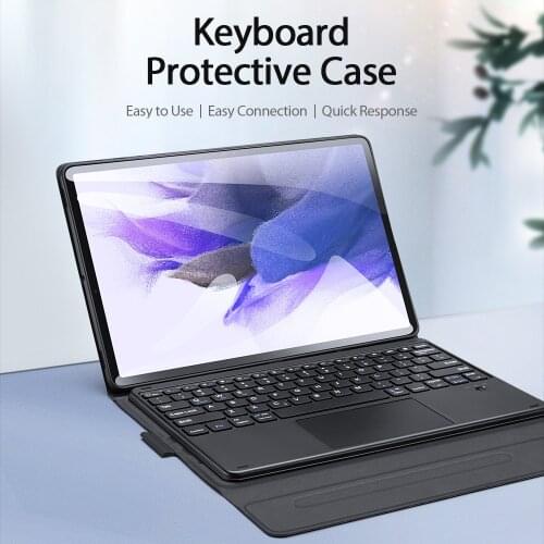 Auto Sleep Wake Protective Case For Samsung Galaxy Tab S7 Plus S7+ T970 T976B Wireless Bluetooth Touch Keyboard Protection Cover