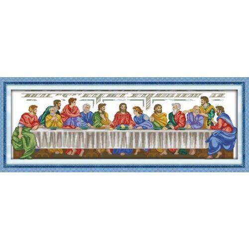 Free The Last Supper(2)!DIY 11CT14CT Counted Cross Stitch Sets Kit For Needlework Embroidery Circular Knitting Needles Wholesale