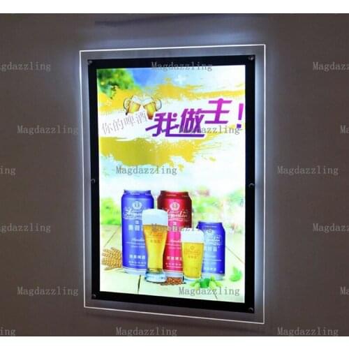 Black Acrylic Frame LED Illuminated Menu Boards,Restaurant wall mounted menu display Light Box A2