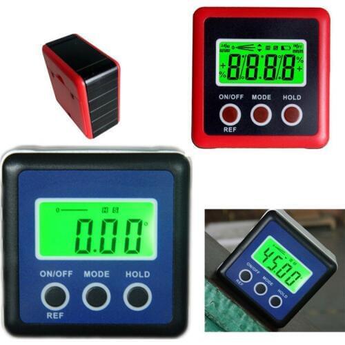 BULE Precision Digital Protractor Inclinometer Water Proof Level Box Digital Angle Finder Bevel Box With Magnet Base