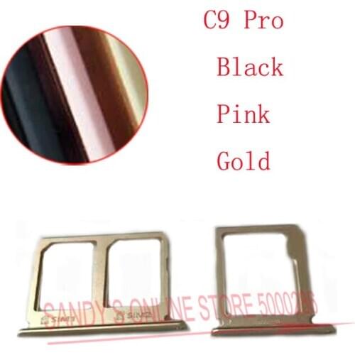 New SIM Card Tray Holder Reader SD Card Tray Slot For Samsung Galaxy C9 Pro C9000 C9pro Repair Replacement Parts