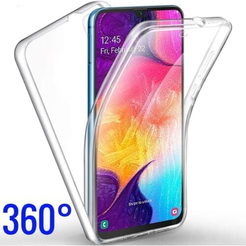 360 Double Silicone Phone Case For Samsung J4 J6 A6 A8 Plus J8 A7 A9 2018 J2 J5 J7 Prime J3 2017 PC+TPU Full Body Clear Cover