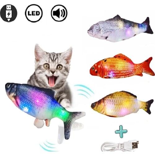 30CM Electronic Pet Cat Toy Electric USB Charging Simulation Fish Toys for Dog Cat Chewing Playing Biting Supplies Dropshiping