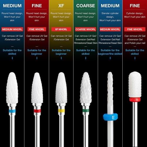 Ceramic Nail Drill Bit Electric Manicure Drills For Cuticle Machine Milling Cutter Nail Burr Pedicure Accessories Tools