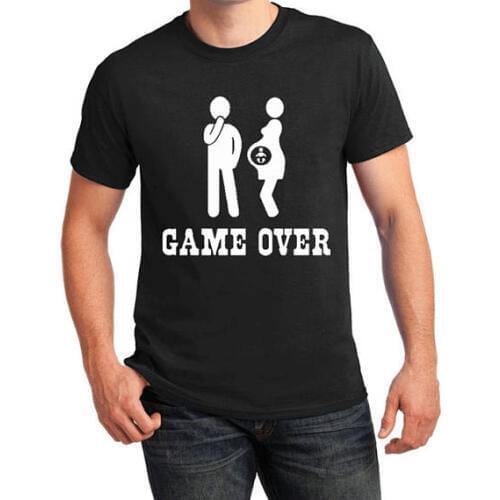Game Over Mens T Shirt Joke Sarcastic Pregnancy Reveal Funny Birthday-D154