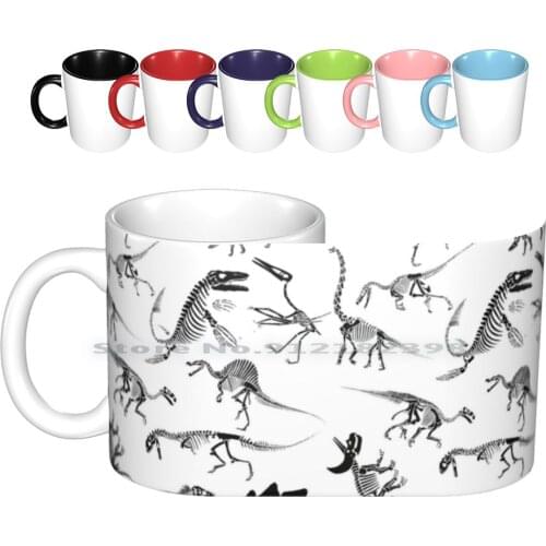 Dinosaur Skeleton Diagrams Ceramic Mugs Coffee Cups Milk Tea Mug Dinosaurs Skeletons Dinosaur Skeleton World Ground Dig Bone