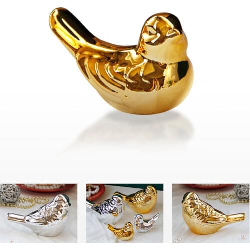 Nordic Ceramic Home Decoration Bird Desktop Decoration Crafts Electroplating Gold Silver Bird Ornaments Crafts