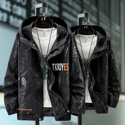 Outdoor coat Hooded jacket 10XL Large size jacket men spring and autumn color fat jacket student sports leisure tops