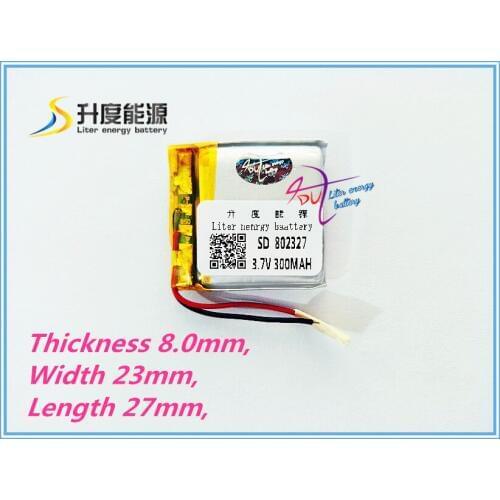 Best battery brand 3.7V lithium polymer battery 802327 300mAh Bluetooth module with protection board electricity calculator