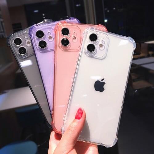 LOVECOM Shockproof Bumper Transparent Phone Case For iPhone 11 12 Pro Max XR XS Max 7 8 Plus X Soft TPU Clear Protection Cover