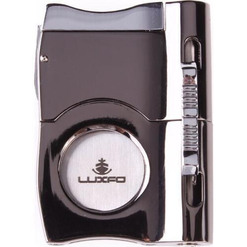 LUXFO 3 in 1 Stainless Steel Cigar Cutter With Cigar Punch Scissors Cutting Knife Metal