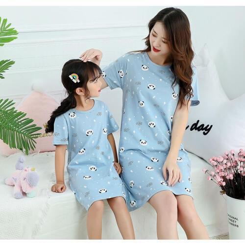 Fashion Childrens Nightdress Girls Panda Nightgown Baby Kids Cotton Pajamas Girls Princess Night Dress Sleepwear Dressing Gown