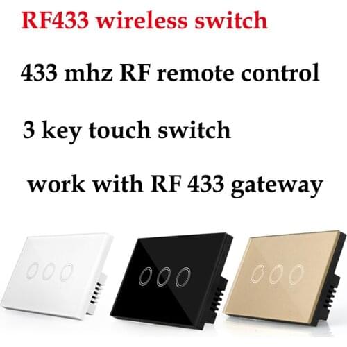NEW RF433 wireless switch 433 mhz remote control 3 key touch switch compatible with RF 433 gateway to realize app control