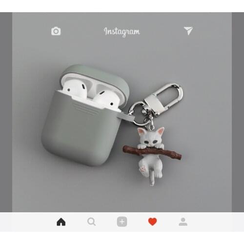 New Cute Cat Silicone Case for Apple Airpods 1 2 Accessories Case Protective Cover Bag Box Earphone Case Cartoon Key Ring Gifts