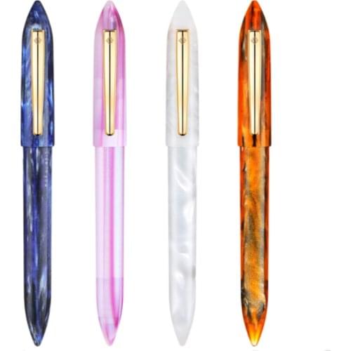 LIY (Live In You) MITU Acrylic Resin Creative Fountain Pen Schmidt Nib EF/F & Converter Ink Pens Gold Trim Writing Gift Pen Set