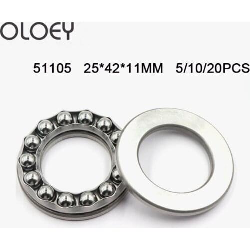 Plane Thrust Bearing 51105 25*42*11mm 5/10/20PCS Corrosion Resistance And High Quality 51105 25*42*11mm