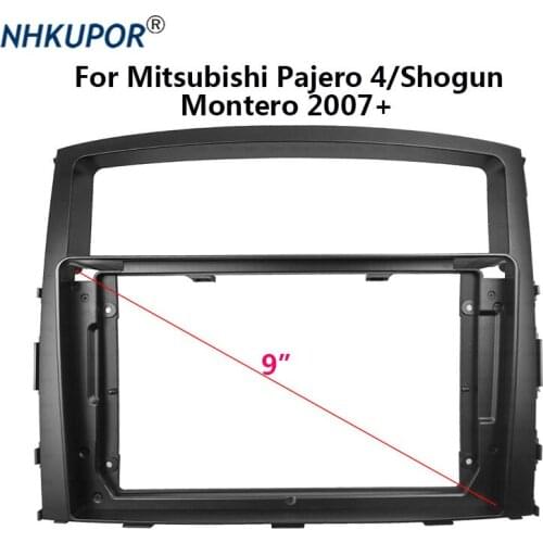 2 Din Car Radio Dashboard Fascia for Mitsubishi Pajero 4/Shogun/Montero 2007+ 9 inch Stereo Panel Mounting Center Console Holder