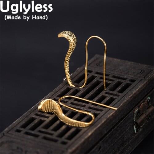 Uglyless New Designer Cobra Earrings for Women Handmade Animals Creative Jewelry Snakes Earrings Gold 925 Silver Brincos Bijoux