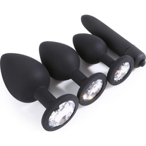 Adult Silicone Anal Plug Jewelry Dildo Vibrator Sex Toys for Woman Prostate Massager Bullet Vibrador Auns Butt Plug For Men Gay