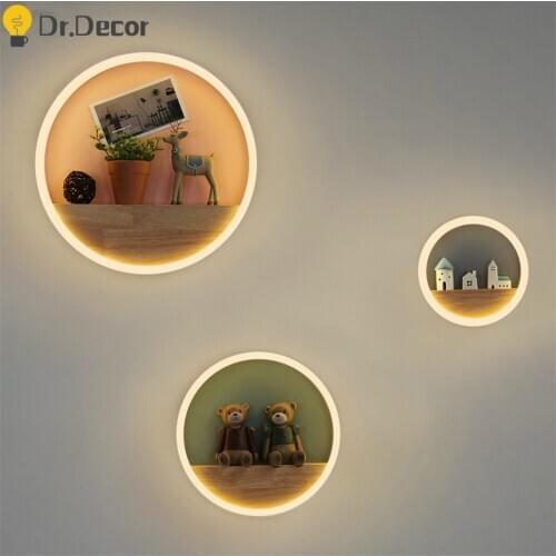 Modern Led Wall Lamps Modern Acylic Material Cafe Bar Wall Lamp Round Living Room Home Decor Makeup Bath Room Wall Sconce Lamp