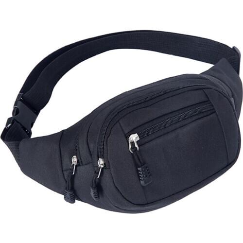 Unisex Waist Bag Outdoor Sports Hiking Canvas Zipper Pocket Waist Bag Fanny Pack Pouch Multi pocket Casual Waist Bag