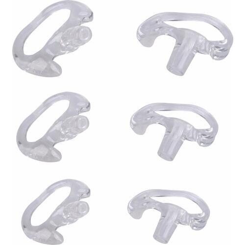 YIDATON 3 Pairs White Silicone Soft Earbud for Walkie Talkie Covert Acoustic Tube Earpiece Small/Middle/Large