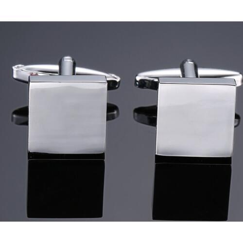 DY The new high quality brass Square Silvery Cufflinks Mens French shirt Cufflinks free shipping