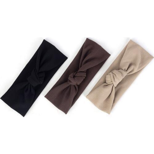 Women Summer Knotted Fashion Hairband Bohemia Solid Headbands For Girls Female Yoga Spa Sports Elastic Hair Bands Cotton Turban