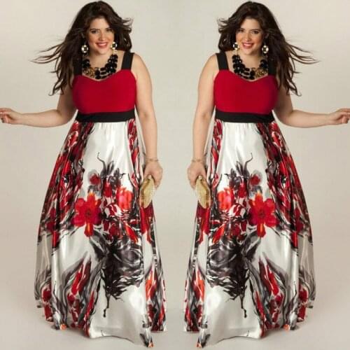 Women Summer Floral Long Maxi Ladies Casual Sleeveless Party Dress Sundress Plus Size