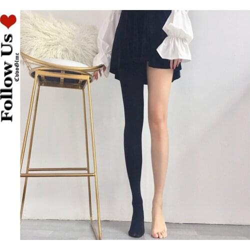 Harajuku Dark High Waist Tights Woman Gothic Plus Velvet Bottoming Pantyhose Autumn Winter Warm Leggings Streetwear 2021 New