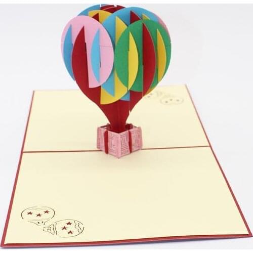 10pcs/Lot 3D pop up cards colorfull balloon creative gifts postcard birthday valentines day greeting cards Free Ship