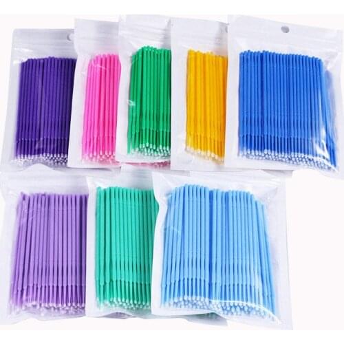 100Pcs Semi Permanent Makeup Embroidery Tattoo Cotton Swab Eyelash Brush Microblading Micro Brushes Applicator Tattoo Accessorie