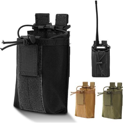 100pcs Tactical Molle Walkie-talkie Pouch Interphone Storage Bag Outdoor Molle Radio Pouch for Military Use Walkie-Talkie Cases