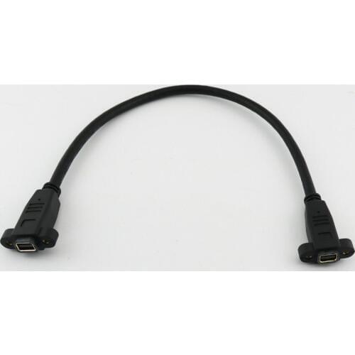 1x Mini DP Panel Mount Female to Mini DP DisplayPort Panel Mount Female Jack Extension Connector Cable 30cm/1ft