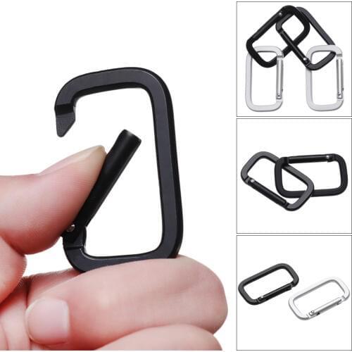 2/5 Pcs Aluminum Alloy Plated Oval Ring Buckles Clips Carabiner Gate Spring for Purse Handbag Push Trigger Snap Hooks Carabiners